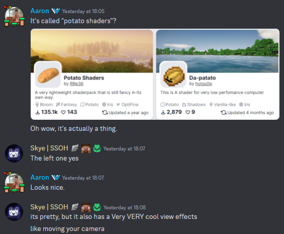 Image which showcases the chatting feature in the WiseHosting's community discord server.